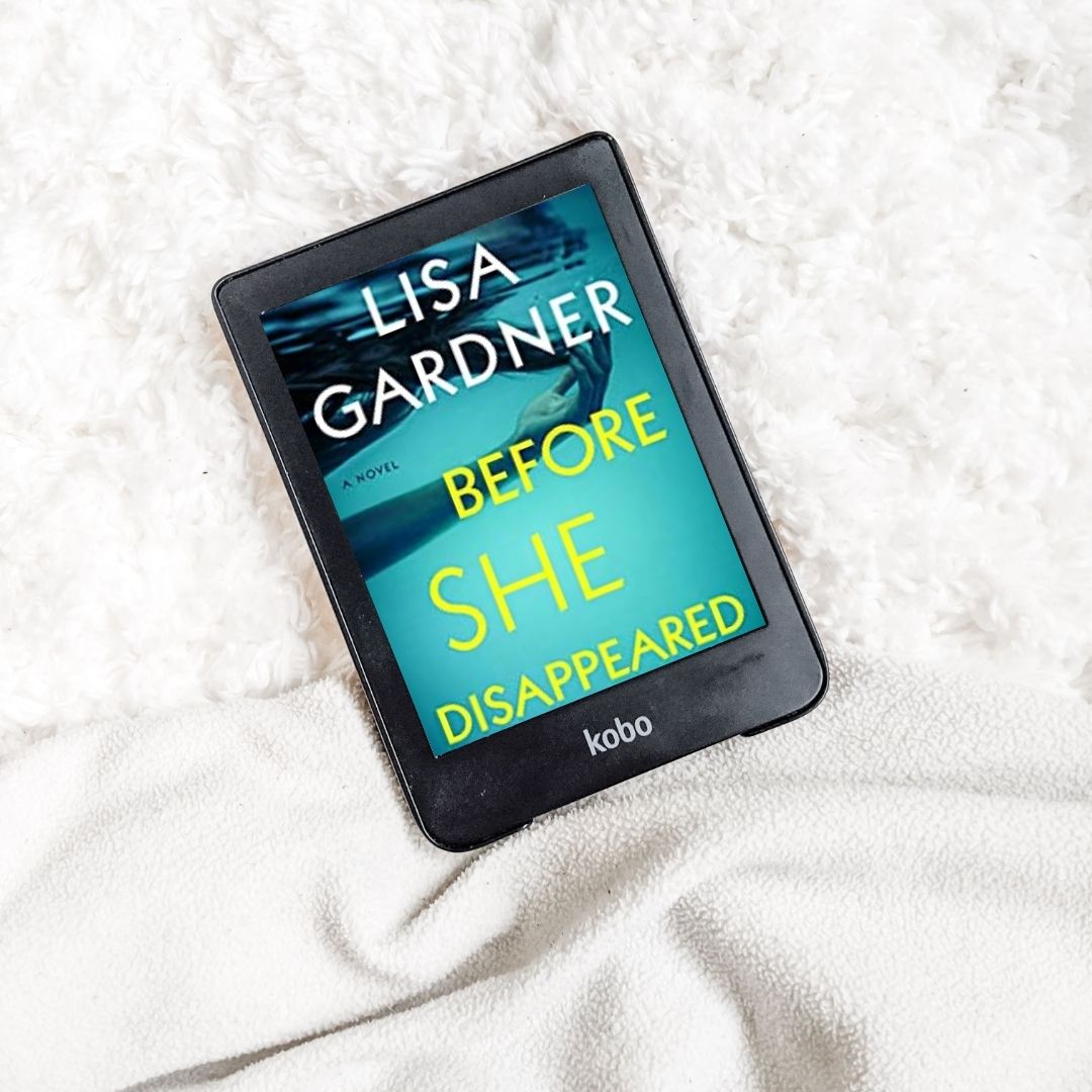 Before She Disappeared e-book on white covers
