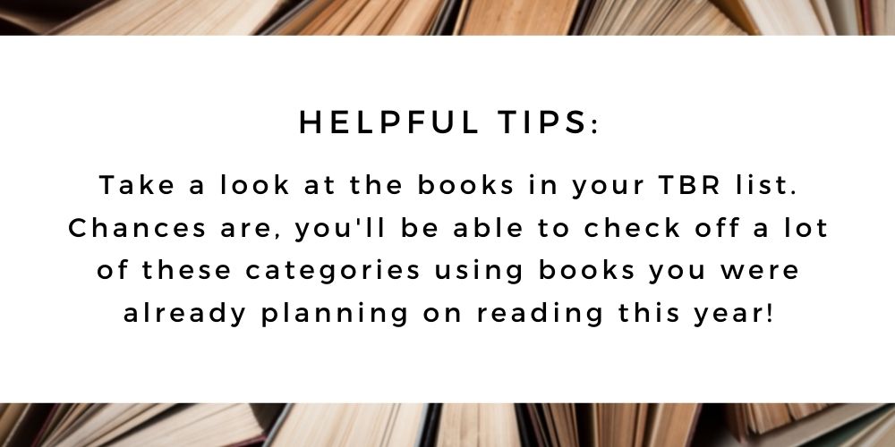 The 52 Book Club 2021 guide, helpful tips: take a look at the books in your TBR.